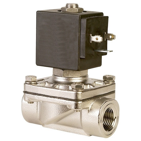 Omega SV171 : Solenoid Valve, OMEGA-FLO, 2-Way, N.C, Direct Acting, 3/8 ", 2.8 Cv, AC/DC Coil, 316 SS Body, FKM, AC 200 psi DC 85 psi, 137 ¡C (280 ¡F), Hot Water, Steam, SV170 Series, Each
