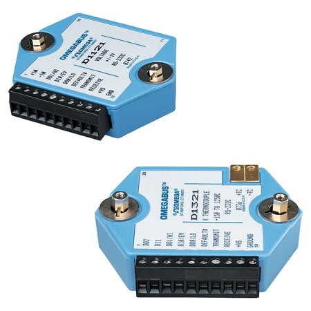 Omega D1122 : Digital Transmitter, Universal In, Digital Out, Process Voltage I/P, 2/s Sample Rate, 15 ¡C, 1 Input, 2 Outputs, 1 V, RS-485, DC Power, Event Counter, D1000 Series, Each
