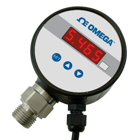 Omega DPG110-200G : Digital Pressure Gauge, 0 psi to 200 psi, ± 0.25 %, 1/4 " NPT Male, 4 Digit, Loop Powered, DPG110 Series, Each