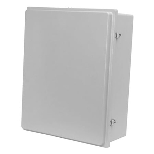 Omega OM-AM1648 : Flat Front Cover without Hinges for OM-AM Series Non-Metallic Electrical Enclosures, Fiberglass, 16 " (H) x 14 " (W) x 8 " (D), White, Standard Window, Each