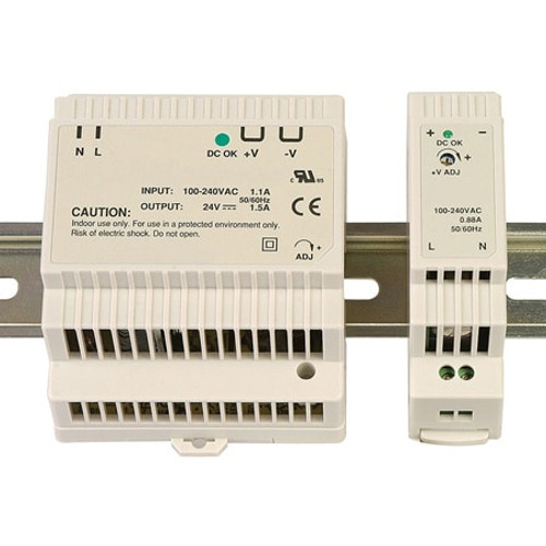 Omega LP-PS-3012 : Power Supply for Industrial Devices, Low Profile, DIN Rail, 12 Vdc, 2 A, 36 W, Universal AC Inputs/Full Range, LP-PS Series, Each