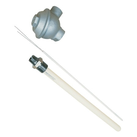 Omega BAT-20-12 : Thermocouple Assembly, Cast Iron Head, B Type, 0 ¡C to 1650 ¡C (32 ¡F to 3000 ¡F), 1/2 " NPT, 0.375 " x 12 " Probe, Immersion, Ungrounded, 20 AWG, BAT Series, Each