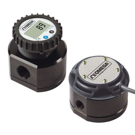Omega FPD3006-D-A : Positive Displacement Flow Meter for Fuels & Oils, 18 Vdc to 30 Vdc, 4 GPM to 62 GPM, 1 1/2 ", NPT Female, ± 0.5 %, 4 mA to 20 mA, Aluminum, FKM, SS, LCD-Display, FPD3000 Series, Each