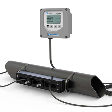 Omega DW-G-KZ-F-S-AK-WW-XX-G-F : Ultrasonic Flow Meter with IP54 Rail Mounted Transducers, Transit Time, Clean Fluids, 0.1 ft/s to 40 ft/s, 2.5 " to 10 ", 10 Vdc to 28 Vdc, 4 mA to 20 mA, 30 ' Cable, UFM-DWG Series, Each