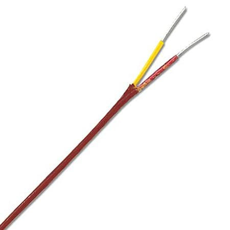 Omega XS-K-24-SLE-300M : Thermocouple Wire, Duplex Insulated, K Type, 0 ¡C to 870 ¡C (32 ¡F to 1600 ¡F), Solid, 24 AWG, 300 m Cable, Silica, ANSI (Std), SLE, XS-K Series, Spool