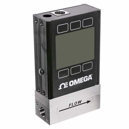 Omega FMA-1602A-I2 : Mass Flow Meter, Gas, 0 SCCM to 1 SCCM, RS232, 145 psi, 10-32 UNF Female, Dual 4 mA to 20 mA, LCD, 50 ¡C (122 ¡F), ± 0.8 %, 300 SS, Silicone, Al, FKM, FMA-1600A Series, Each
