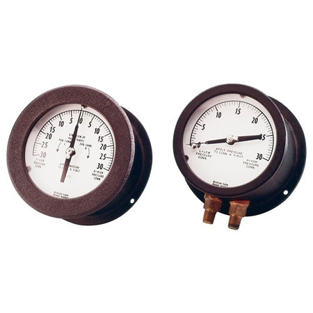 Omega PGD-45B-100/100 : Differential Pressure Gauge, Heavy-Duty, 1/4 " NPT Male, -100 psi to 100 psi, ± 2 - 1 - 2 % Accuracy, > 0.25 % Class, 4.5 " Dial, Rear Connection, PGD-45 Series, Each