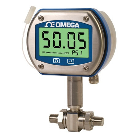 Omega DPG409-250DWU : Digital Pressure Gauge, Very High Accuracy, Differential, 0 psi to 250 psi, ± 0.08 %, 1/4 " NPT Male, 4 Digit, Battery Powered, DPG409 Series, Each