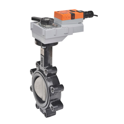 2-Way 2-1/2" Inch Butterfly Valve, Cv 196, Close-off Pressure 200 psid + Non-Spring Valve Actuator, 120VAC, On/Off, Floating Point Control Signal, 5-Year Warranty