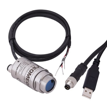 Omega OS801A-2USB-HT : Fixed Infrared Temperature Transmitter, 0 ¡C to 500 ¡C, ± 1 % rdg Accuracy, 0 ¡C to 70 ¡C, 4 mA to 20 mA + Modbus USB O/P, Close-Focus, 1 m (3 '), Modbus over USB, 200 ms, OS-TX-USB Series, Each