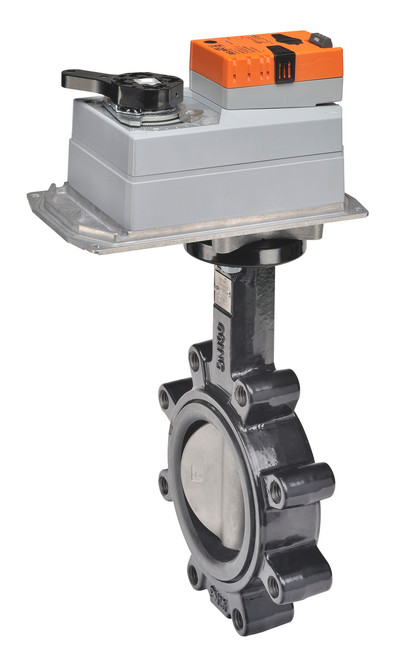 Belimo F6125HD+DRCX24-3-T : 2-Way 5" Inch Butterfly Valve, ANSI Class Consistent with 125, Cv 1022 + Non-Fail Safe Valve Actuator, 24VAC/DC, On/Off, Floating Point Control Signal, Terminal Strip, 5-Year Warranty