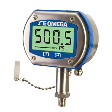 Omega DPG409-015V : Digital Pressure Gauge, Very High Accuracy, Vacuum, 0 psi to 15 psi, ± 0.08 %, 1/4 " NPT Male, 4 Digit, Battery Powered, NEMA 4X Case, DPG409 Series, Each