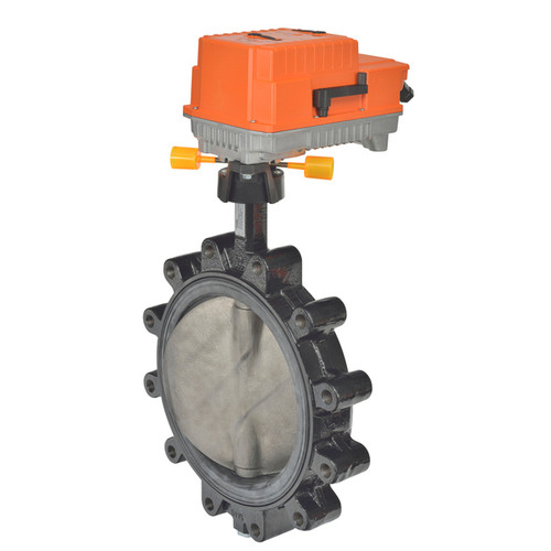 Belimo F6250L+PKRXUP-MFT-T-250 : 2-Way 10" Inch Butterfly Valve, ANSI Class 125, Cv 5340 + Electronic Fail-Safe Actuator, 24 to 240 VAC / 24 to 125 VDC, Programmable (2-10VDC Default) Control, 2x Aux. Switches, Terminal Strip, NEMA 4X