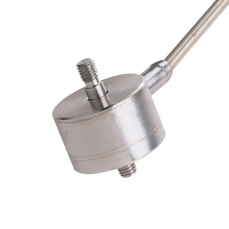 Omega LCMFD-2KN : Subminiature Load Cell, Tension/Compression, ± 0.2 %, 2000 N, 2 mV/V, 5 ' Cable, 1 " (OD), 1.31 " (H), High Accuracy, LCMFD Series, Each