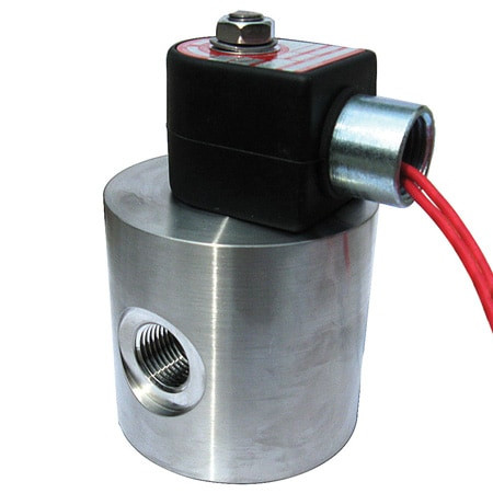 Omega SVH-122-240A : Solenoid Valve, High Pressure, 2-Way, N.C, Direct Acting, 1/2 ", 4.5 Cv, 240 Vac, 316 SS Body, 300 SS, 430 SS, PEAK, Buna, FKM, PTFE, Nylon, 5000 psi, 121 ¡C, Liquid, Gas, SVH-120 Series, Each