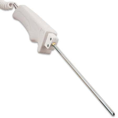 Omega PRS-NP-100-E-12 : Handheld RTD Probe, Retractable, -200 ¡C to 600 ¡C, Class B, 0.187 " x 12 " Probe, 60 " Cable, 28 AWG, TPE, Penetration, 304 SS, Stripped Leads, PRS Series, Each