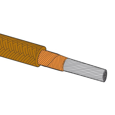 Omega HTGG-1NI-314S/C-50 : Heater Hook-Up Wire, High Temp, 14 AWG, 41 x 30 Stranded, 3.2 mm (0.13 "), 50 ' Length, 300 V, Treated Glass Overbraid, Glass, Natural (Off-white), 250 ¡C (482 ¡F), HTGG Series, Each