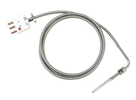 Omega BT-090-RTD-4 1/2-60-1-CC : Extruder Thin Film RTD Probe, 90 ¬° Angle, Bayonet, Spade Lugs, -200 ¬°C to 480 ¬°C (-328 ¬°F to 900 ¬°F), Class A, 0.187 " x 4.5 " Probe, 60 " Cable, 3 Wires, 304 SS, Immersion, 100 ¬Ω, BT, Each