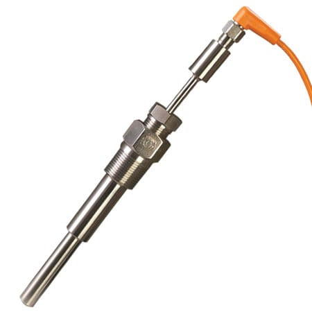 Omega M12KSS-U-0250-SL-DUAL : Spring Loaded Thermocouple Sensor, M12 CONN, K Type, 0 ¡C to 1150 ¡C, 0.25 " x 2.5 " (DxL) Probe, 304 SS, for Use in Thermowells, Ungrounded, Dual Element, 1/2 " NPT, M12-TC-SL Series, Each