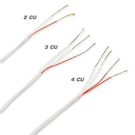 Omega EXGG-2CU-20-SB-100 : Hook-up (RTD) Extension Wire Chart, 100 ' Cable, 20 AWG, Glass Braid, Solid, 2-Conductor, 0 ¡C to 482 ¡C (32 ¡F to 900 ¡F), ANSI (Std), SS Overbraid, EXGG Series, Spool