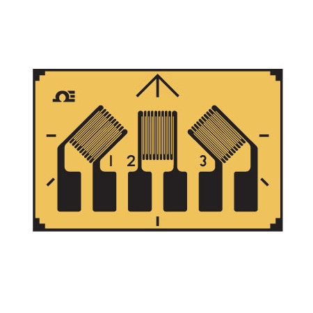 Omega SGD-3/120-RY83 : Encapsulated Precision Strain Gauge, 3 Element, Rosette, 45¡ Planar, Solder Pads, 120 ½, AL Number, 3 mm x 1.7 mm Grid (LxW), 30000 _m, -75 ¡C to 200 ¡C, SGD Series, Pack of 5