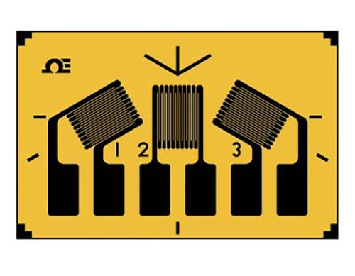 Omega SGD-1/120-RY683 : Precision Strain Gauge, Delta Rosette, 3 Element, 0¡/60¡/120¡ Planar, Solder Pads, 120 ½, AL Number, 1.6 mm x 1.7 mm Grid (LxW), 30000 _m, -75 ¡C to 200 ¡C, SGD Series, Pack of 5
