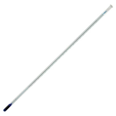 Omega GT-100011 : Liquid in Glass Thermometer, ASTM, Glass Bulb, 1 ¡C/1.5 ¡C Accuracy, -20 ¡C to 150 ¡C, 1 ¡C Division, 12.7 " (322 mm), 3 " (76 mm), Partial Immersion, Each