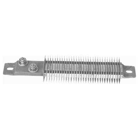 Omega OTF-103/120 : Strip Heater for Fast Heat Transfer, Finned Style, 120 Vac, 350 W, 15 W/in_, 2 Terminals One End, Rust-Resisting Iron Sheath, 400 ¡C, 10-1/2 " x 1-1/2 " (LxW), 2 Mounting Holes, OTF Series, Each