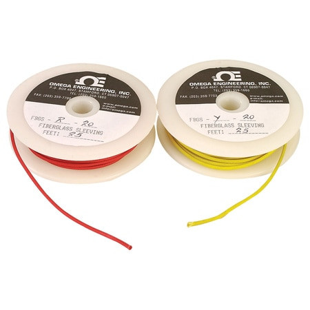Omega FBGS-GR-20-500 : Braided Sleeving for High Temperature & Abrasive, Non-Fraying, 20 AWG, Fiberglass, Green, 152.4 m (500 '), 316 ¡C (601 ¡F), Good Resistance to Most Alkalies, FBGS Series, Spool