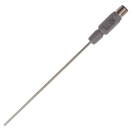 Omega M12TX-PT100-1/8-24 : Temperature Transmitter, Programmable, M12 CONN, 100 ½ RTD, -50 ¡C to 500 ¡C, ± 0.2 ¡C/± 0.2 % of Span, 0.125 " x 24 " (DxL) Probe, 316 SS, Immersion Probe, 4 mA to 20 mA, M12TX Series, Each