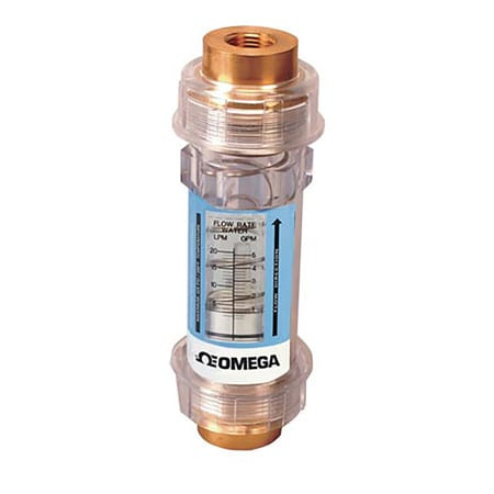 Omega FLC-H11 : Variable Area Flow Meter, Clear In-line, Hydraulic Oil, 0.5 GPM to 5 GPM, 325 psi, 1/2 " NPT Female, 121 ¡C (250 ¡F), ± 5 %, Direct Read, Polysulfone, SS, Buna, FLC Series, Each