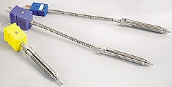 Omega TEFE-J-10 : Thermocouple Probe, SS Tip, Dual STD CONN, J Type, 0 ¡C to 520 ¡C (32 ¡F to 970 ¡F), 0.125 " x 1 " Probe, 6 " Cable, 316 SS, Fiberglass, Armored, Immersion, GND, 1/2-20 N.F, 6 " (L) Body, TEFE, Each