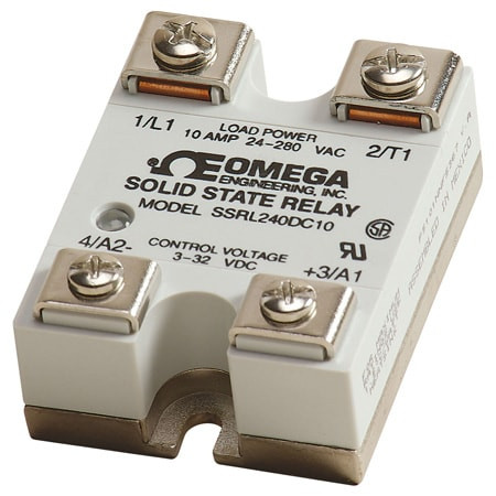 Omega SSRL660AC75 : High Reliability Solid State Relay, 1-Phase, 48 Vac to 660 Vac Line Voltage, 75 A, 90 Vac to 280 Vac O/P, AC Control Signal, Screw Mount, SSRL Series, Each