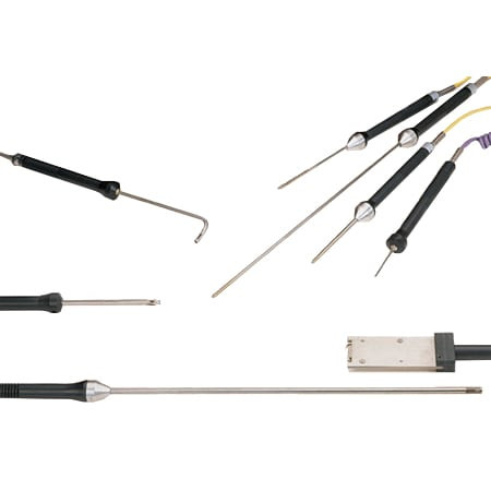 Omega 88305E : Handheld Thermocouple Probe, Surface & Insertion, E Type, 0 ¡C to 480 ¡C, 0.187 " x 12 " Probe, 60 " Cable, 28 AWG, TPE, Exposed, Air, SS, Mini Male CONN, ANSI, 88000 Series, Each