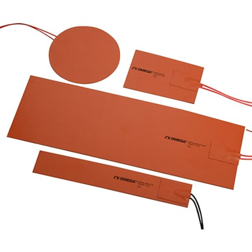 Omega SRFGA-708/10-P : Flexible Heater, Silicone Rubber, Rectangular, 8 " (L), 7 " (W), 0.04 " (T), 560 W, 10 W/in_, 120 Vac, -56 ¡C to 149 ¡C (-70 ¡F to 300 ¡F), PSA, SRFGA Series, Each