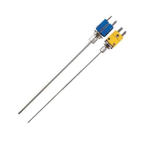 Omega SCPSS-125G-4-DUAL : Dual Element Thermocouple Assembly, Miniature CONN, T Type, 0 ¡C to 315 ¡C (32 ¡F to 600 ¡F), 0.125 " x 4 " (DxL) Probe, 304 SS, Immersion, Grounded, ANSI, SCPSS Series, Each