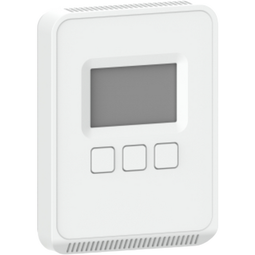 Veris CW2LAXAV : Wall Mount CO2/Temperature/VOC Combo Sensor, Selectable Outputs: 4-20 mA, 0-5 VDC, or 0-10 VDC, Temperature Transmitter, 0-10V Setpoint + Override,  3-Button LCD Display, 5-Year Warranty