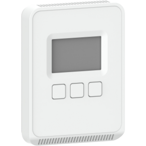 Veris CW2LAXD : Wall Mount CO2/Temperature Combo Sensor, Selectable Outputs: 4-20 mA, 0-5 VDC, or 0-10 VDC, 10K Type II Thermistor, 0-10V Setpoint + Override, 3-Button LCD Display, 5-Year Warranty