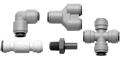 Omega FT-481222-S : Connector, Threaded-Snap-In, 1/4 " NPT Female, 90 ¡ Elbow Fixed, Acetal, 3/8 " (OD), FT Series, Each