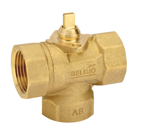 Belimo Z3050Q-E : 3-Way 1/2" NPT ZoneTight (QCV) Zone Valve, Cv 1, Linear, 40 psi Close-Off, Valve Only (Actuator Sold Separately), 5-Year Warranty
