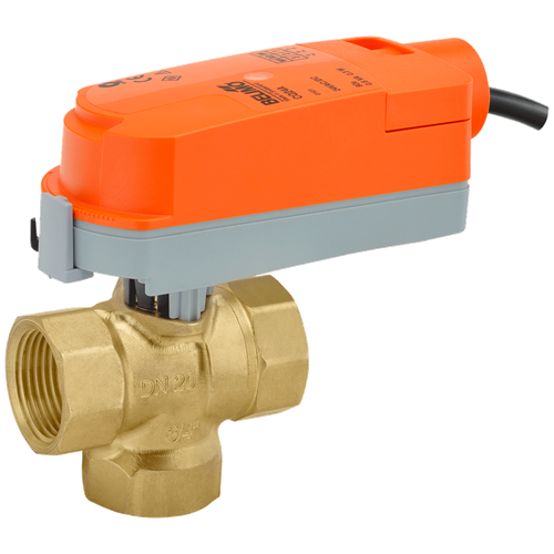 Belimo Z3075Q-J+CQBUP-3 : 3-Way Diverting 3/4" NPT ZoneTight Zone Valve, Cv 4.6, Non Fail-Safe Actuator, 100-240VAC, On/Off, Floating Point, 5-Year Warranty