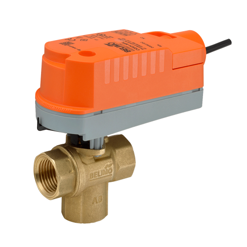 Belimo Z3075Q-J+CQKBUP-LL : 3-Way 3/4" ZoneTight (QCv), Cv Rating 4.6 (9.2 GPM @ _ 4 psi), Electronic Fail-Safe Actuator, 100-240VAC, On/Off Control Signal, Normally Open/Failed Open