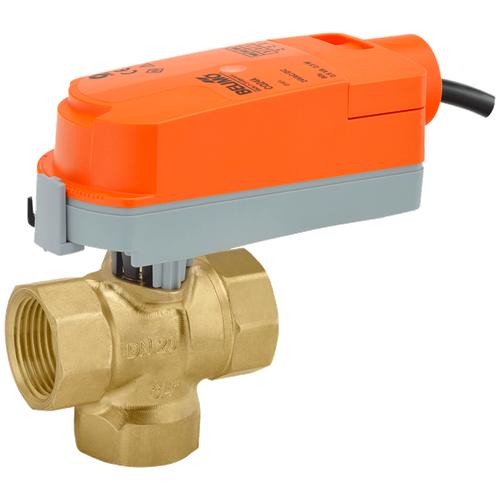 Belimo Z3100Q-J+CQBUP-3 : 3-Way Diverting 1" NPT ZoneTight Zone Valve, Cv 4.4, Non Fail-Safe Actuator, 100-240VAC, On/Off, Floating Point, 5-Year Warranty