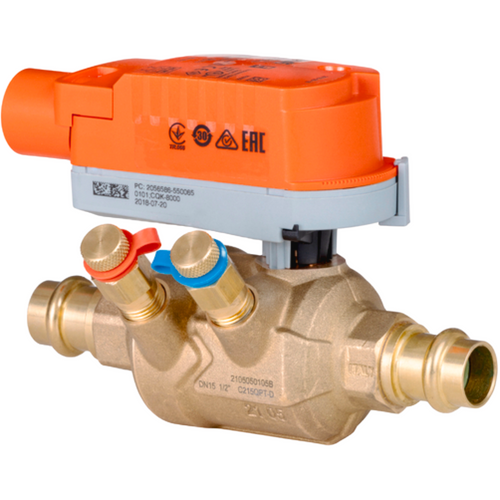 Belimo Z2050QPTPF-B+CQKB24-S-LL : 2-Way 1/2" Press Fit ZoneTight (PIQCV) Zone Valve, 0.9 GPM Max Flow Rate, Electrical Fail-Safe Actuator, 24VAC/DC, On/Off Control Signal, (1) SPST 3A @250V Aux Switch, Normally Open
