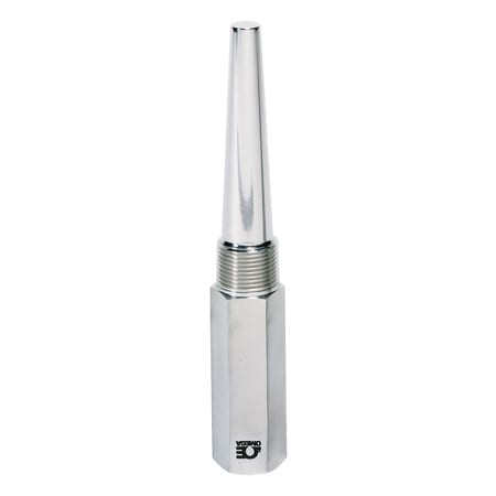 Omega 1-385HL-U21/2-BRASS : Heavy Duty Threaded Thermowell for 3/8 " Dia Element, Brass, 0.385 " Bore Dia, Tapered, 1-1/16 " Shank Dia, 6 ", 2-1/2 ", 5000 psi, 1/2 " NPSM, 1 " NPT, 385HL Series, Each