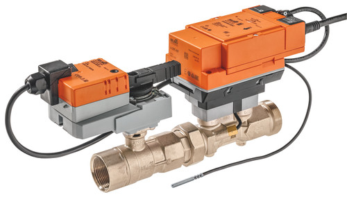Belimo EV125+NRX-E : 2-Way 1-1/4" Energy Valve (PI-CCV), 28.5 GPM, Non Fail-Safe Actuator, 24VAC/DC, Modulating, BACnet/Modbus/MP-Bus Communication