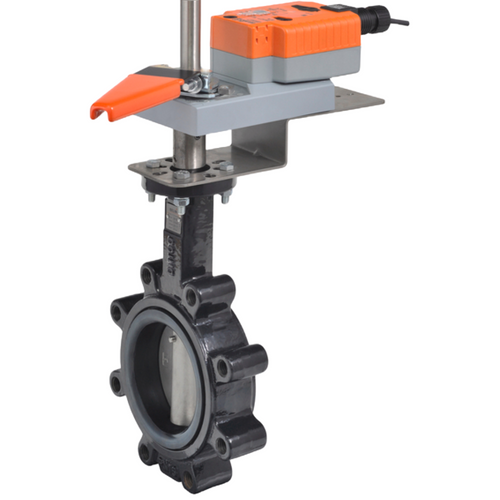 Belimo EXT-LD14103BE1AX+GKB24-3-X1 : 2-Way 3" Potable Water Butterfly Valve, Cv Rating 302, Electronic Fail-Safe Actuator, 24VAC, On/Off, Floating 3-Point Control Signal