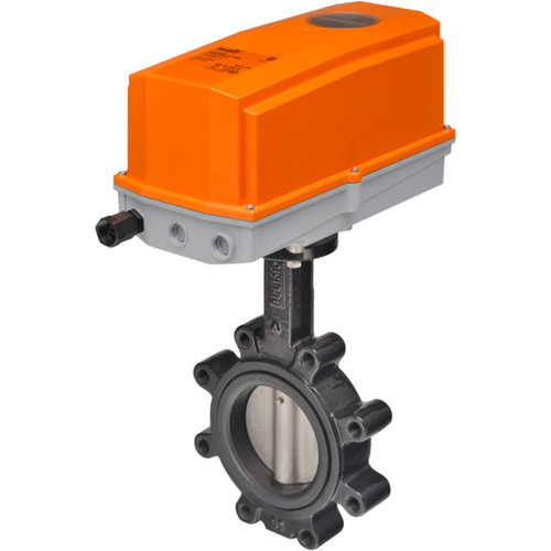 Belimo EXT-LD14104BE1AX+DRCX24-3-T N4 : 2-Way 4" Potable Water Butterfly Valve, Cv Rating 600, Configurable Non-Spring Return Actuator, 24VAC/DC, On/Off, Floating 3-Point Control Signal, Terminal Strip, NEMA 4X