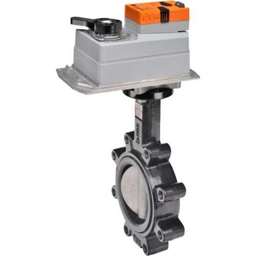 Belimo EXT-LD14104BE1AX+DRCX24-MFT-T : 2-Way 4" Potable Water Butterfly Valve, Cv Rating 600, Configurable Non-Spring Return Actuator, 24VAC/DC, Programmable (2-10VDC Default) Control Signal, Terminal Strip