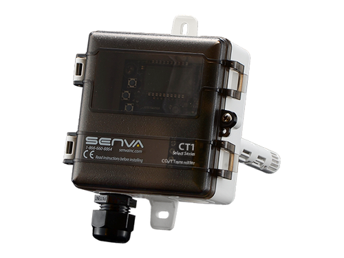 Senva CT1D-B3X : Duct CO2/Temperature Combo Sensor, Temperature Transmitter, Selectable Outputs: 4-20 mA, 0-5 VDC, or 0-10 VDC, No Display, 7-Year Limited Warranty